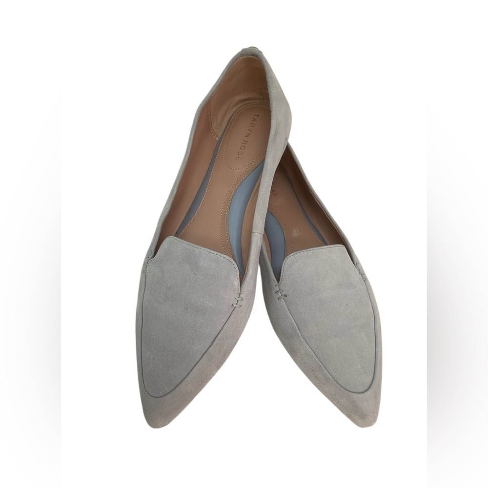 TARYN ROSE Loafers Faye Slip On Shoes Light Blue Suede Size 9.5